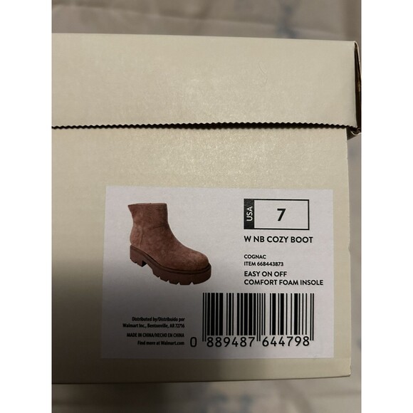 No Boundaries Womens Cozy Lug Sole Ankle Boots Brown Size 7 Fur Lined - Picture 7 of 7